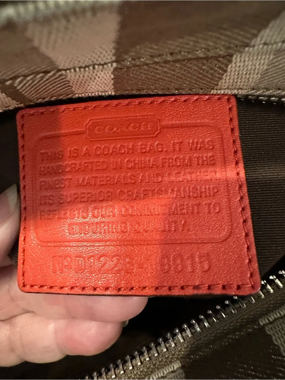 Coach Cadence Legacy Signature Carryall Canvas Tote with Coral Red Leather Trim - Picture 14 of 15